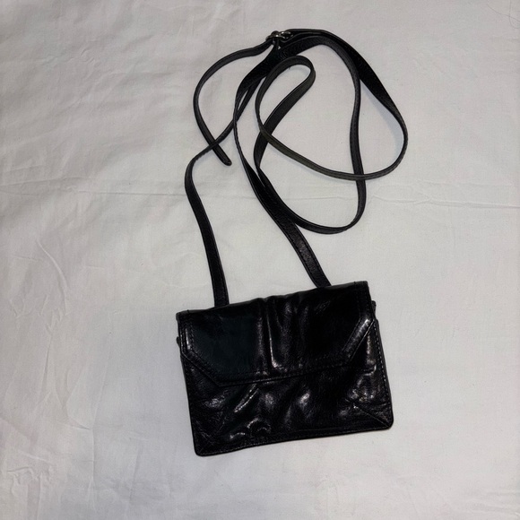 HOBO Handbags - HOBO Black Crossbody Bag with Long Strap and Flap Closure